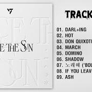 Le texte musical MARCH de SEVENTEEN est également présent dans l'album Face the sun (2022)